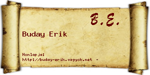 Buday Erik névjegykártya